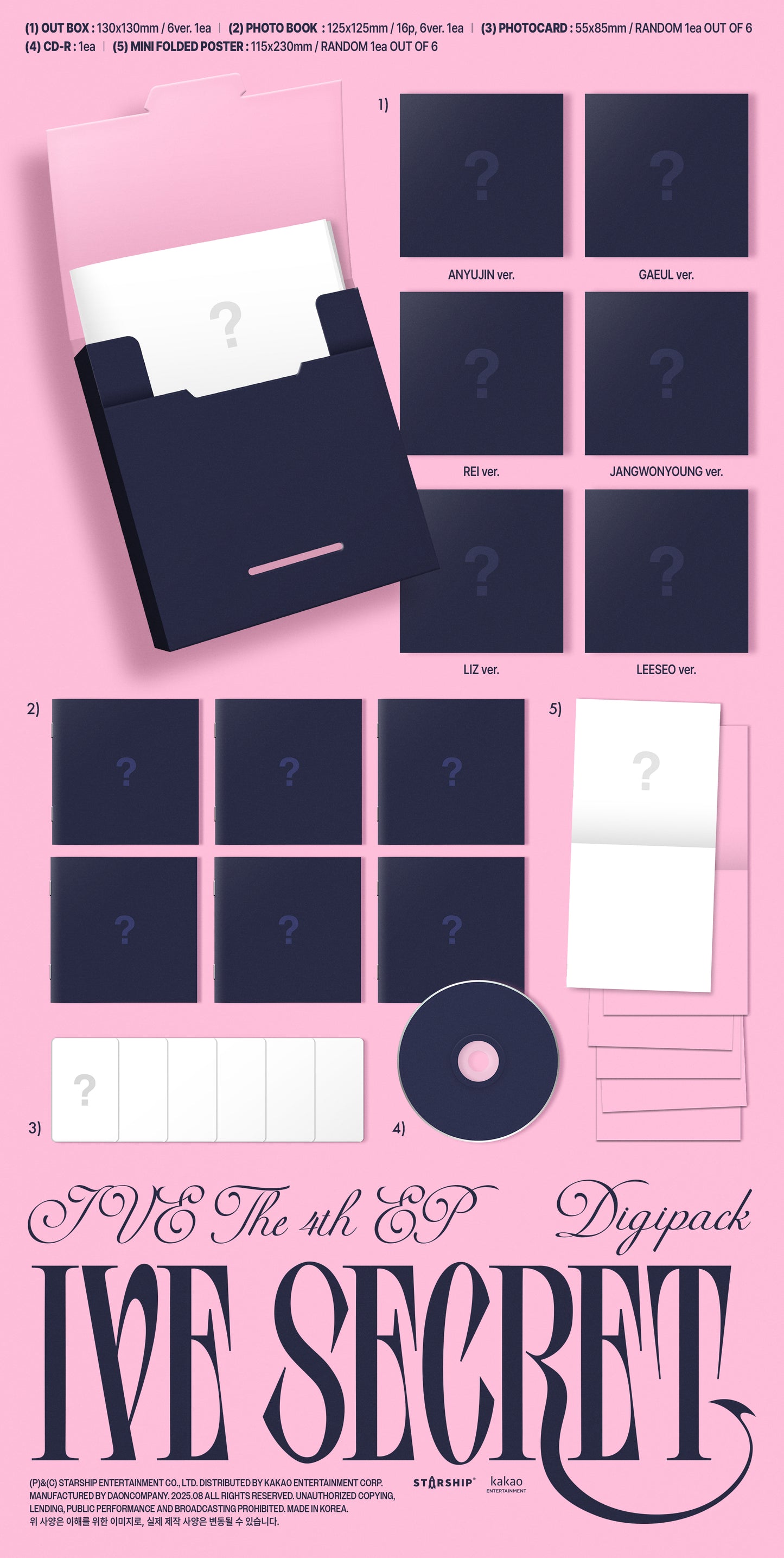 IVE - 4th mini album [IVE SECRET] (Digipack ver.) (6 TYPES Random) (LIMITED ver.)