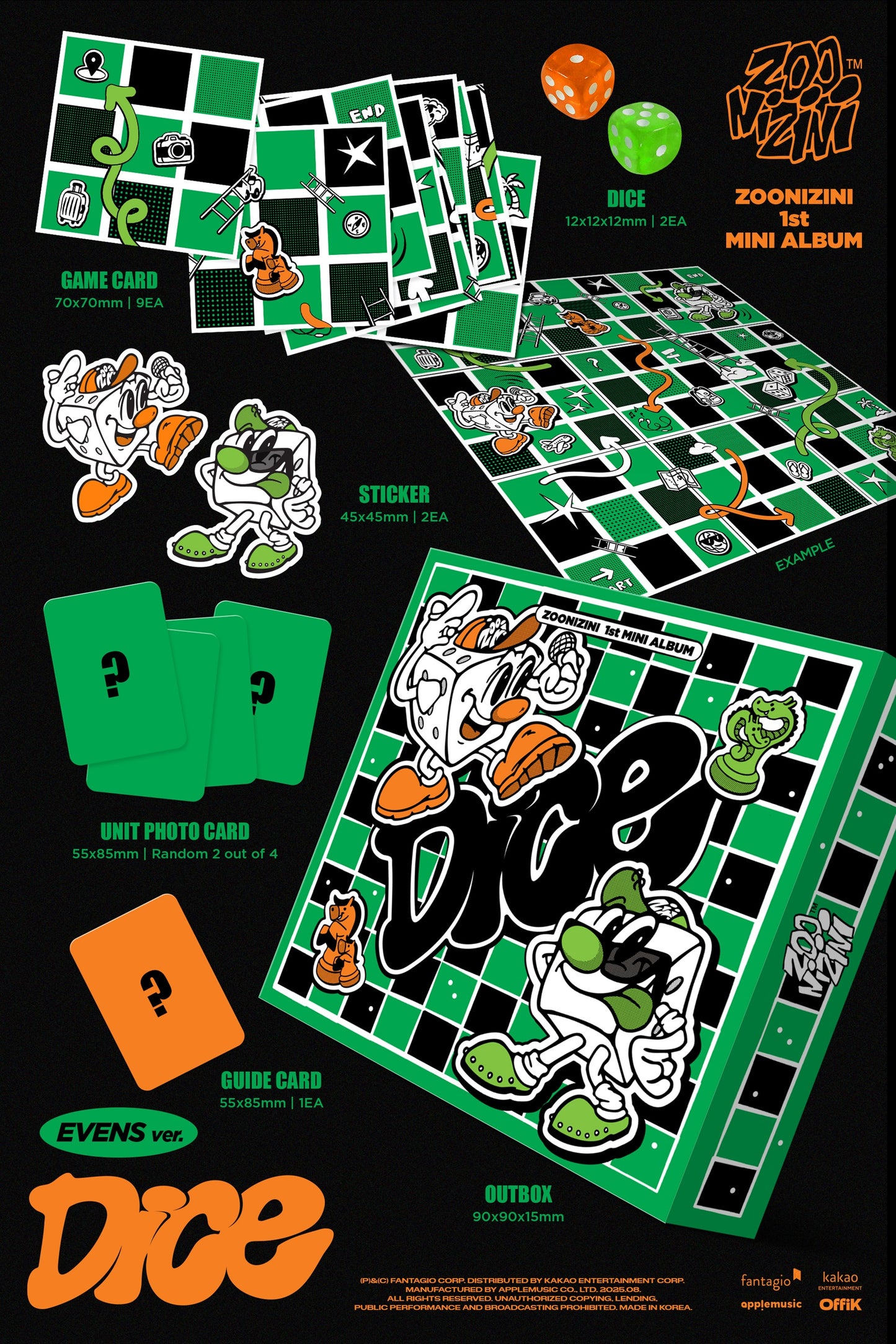 ZOONIZINI - 1st mini album [DICE] (EVENS ver.) (META)