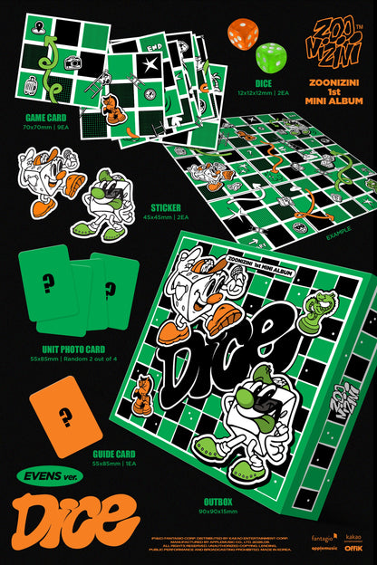 ZOONIZINI - 1st mini album [DICE] (EVENS ver.) (META)