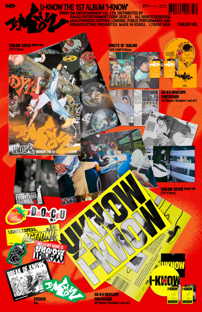 U-KNOW - 1st Full Album [I-KNOW] (Tabloid Ver.) (2 TYPES Random)