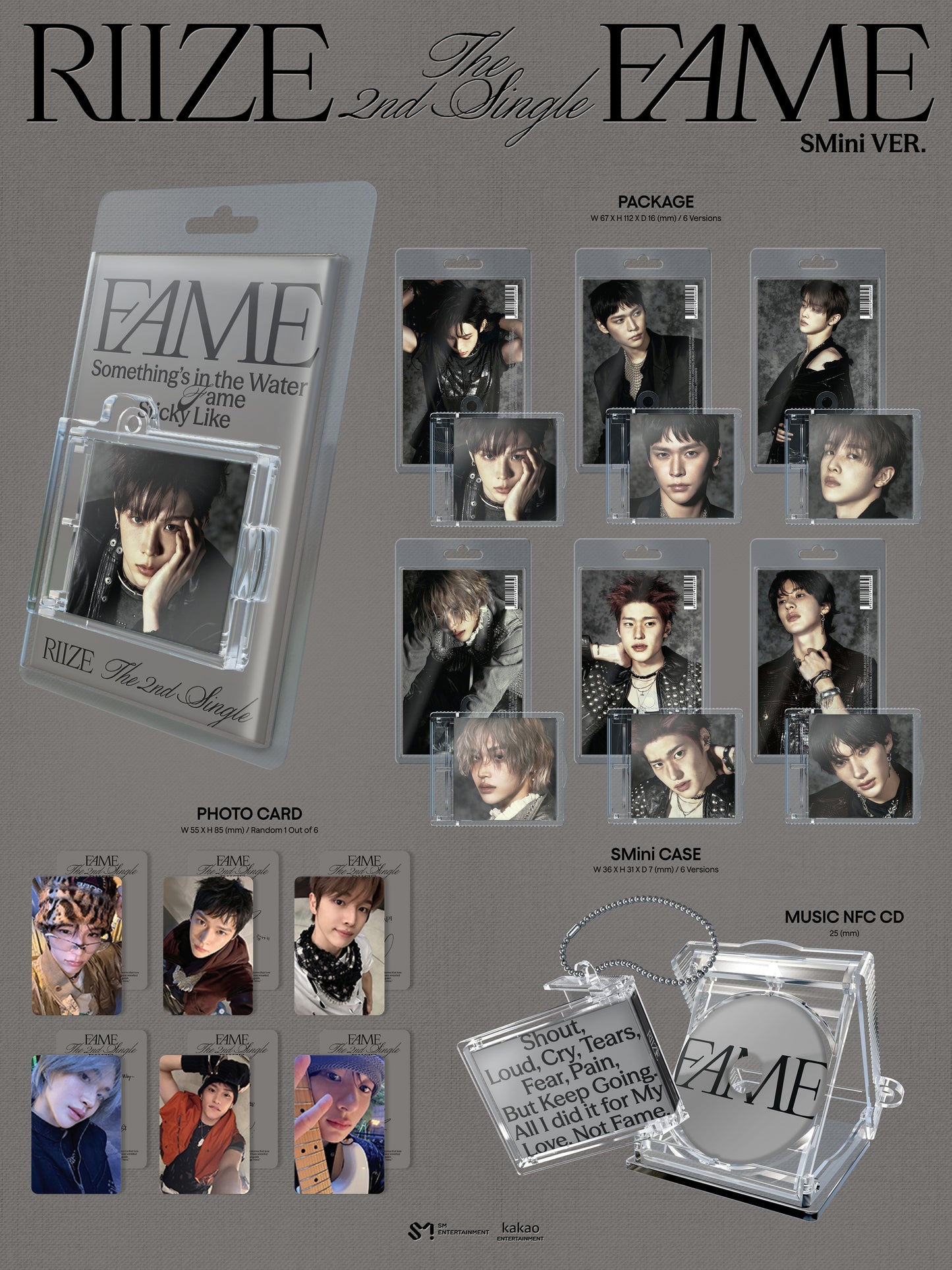 RIIZE - 2nd Single Album [Fame] (SMini Ver.) (Smart Album) (6 TYPES Random)