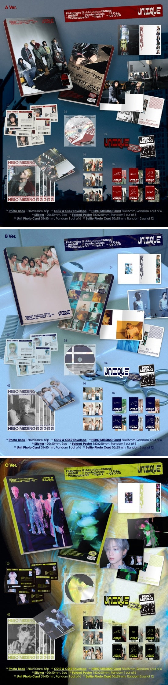 P1Harmony - 9th mini album [UNIQUE] (Photobook Ver.) (3 TYPES Random)