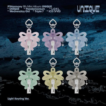 P1Harmony - 9th mini album [UNIQUE] (Light Keyring Ver.) (Limited Ver.) (6 TYPES Random)