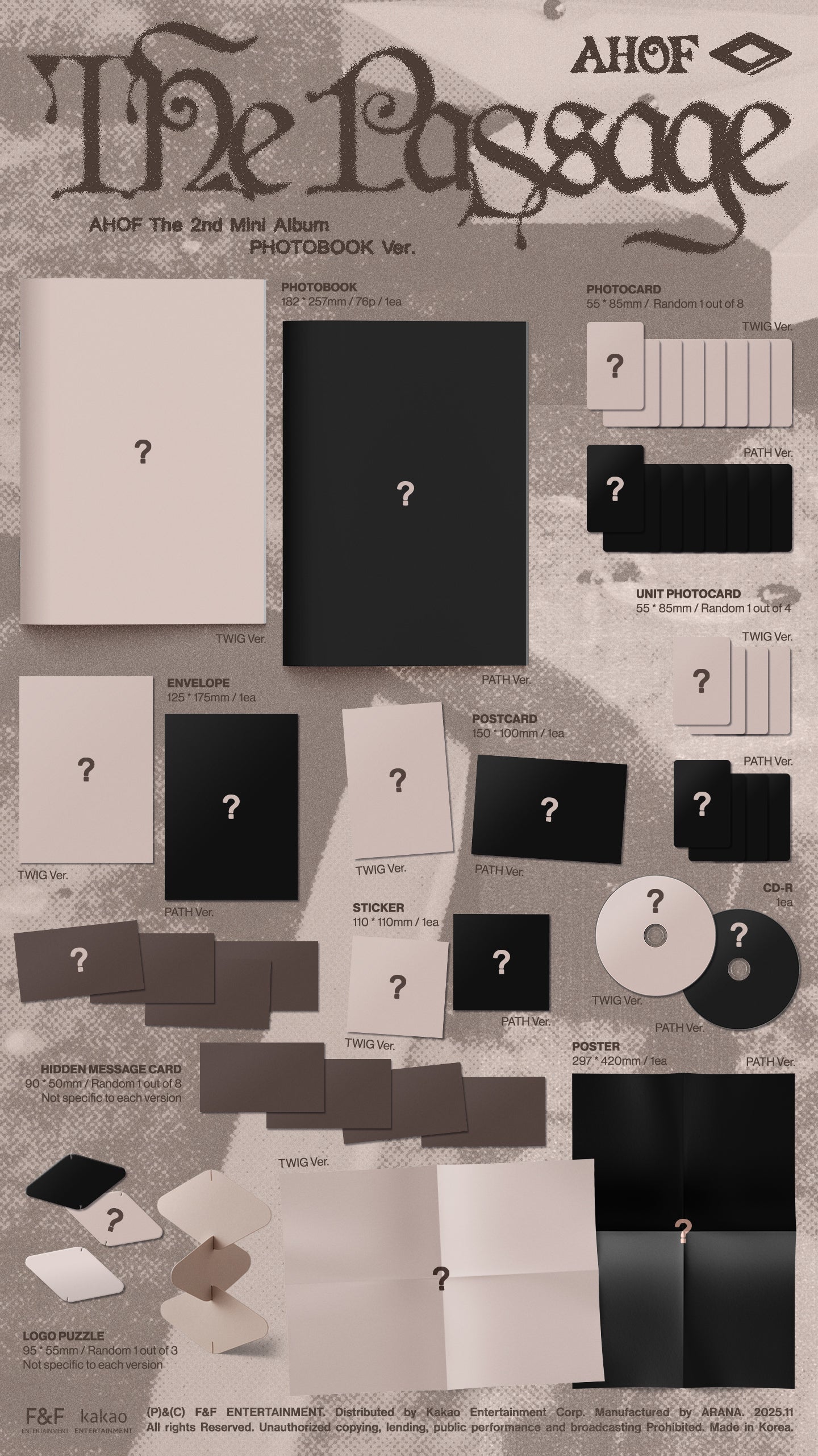 AHOF - 2nd mini album [The Passage] (PHOTOBOOK Ver.) (2 TYPES Random)