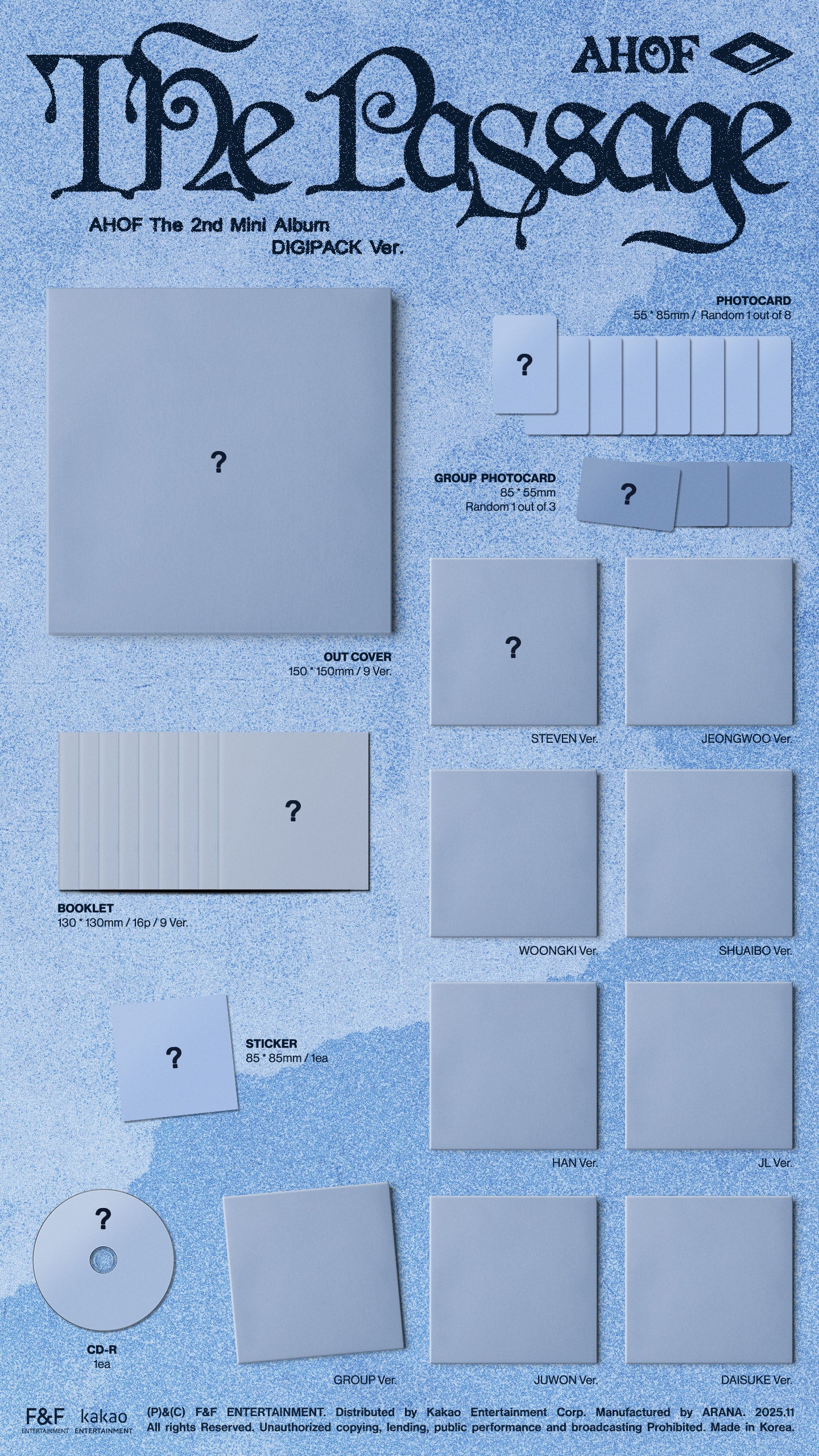 AHOF - 2nd mini album [The Passage] (DIGIPACK Ver.) (9 TYPES Random)