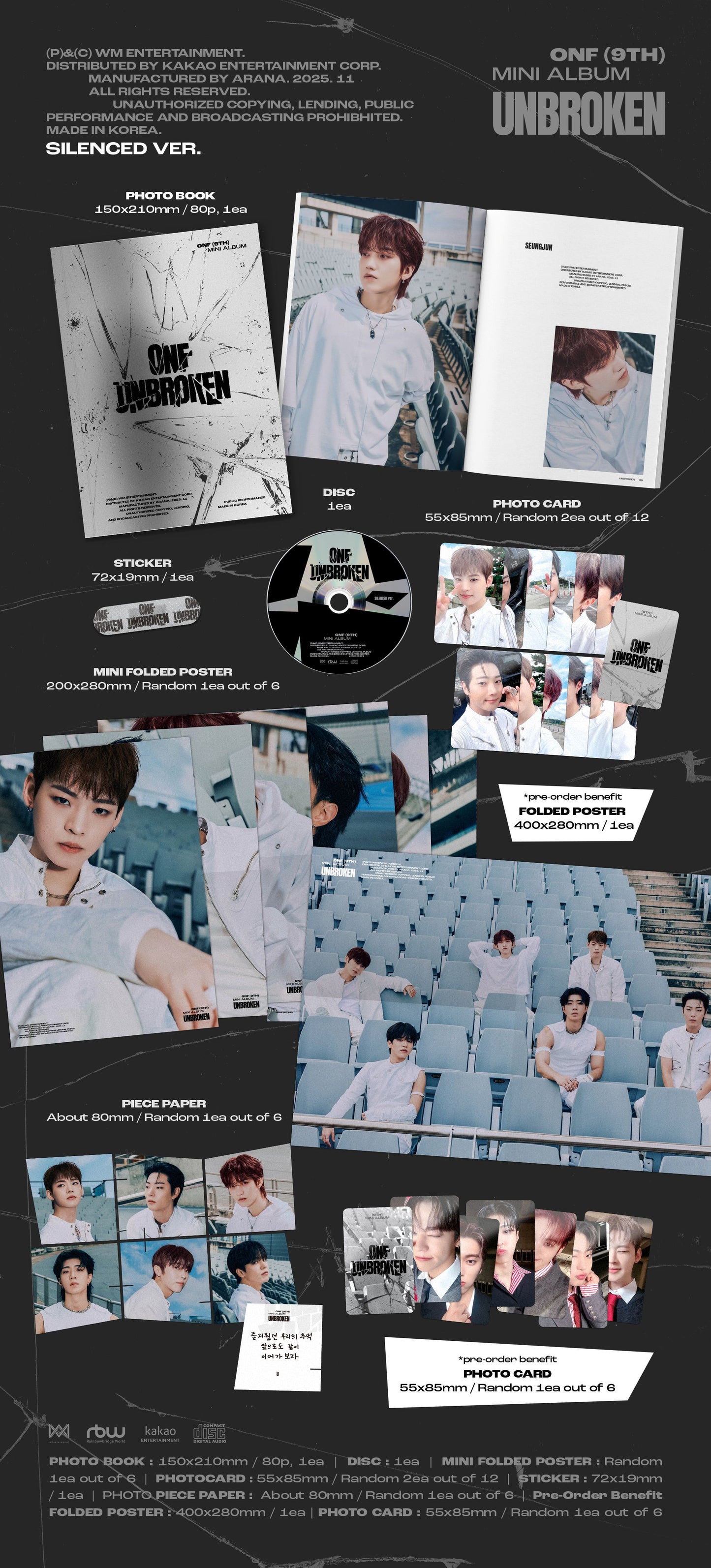 ONF - 9TH MINI ALBUM [UNBROKEN] (2 TYPES Random)