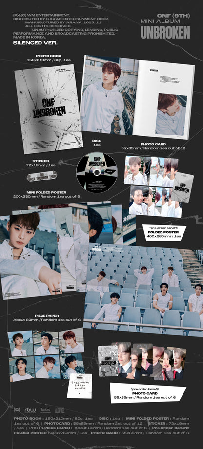 ONF - 9TH MINI ALBUM [UNBROKEN] (2 TYPES Random)