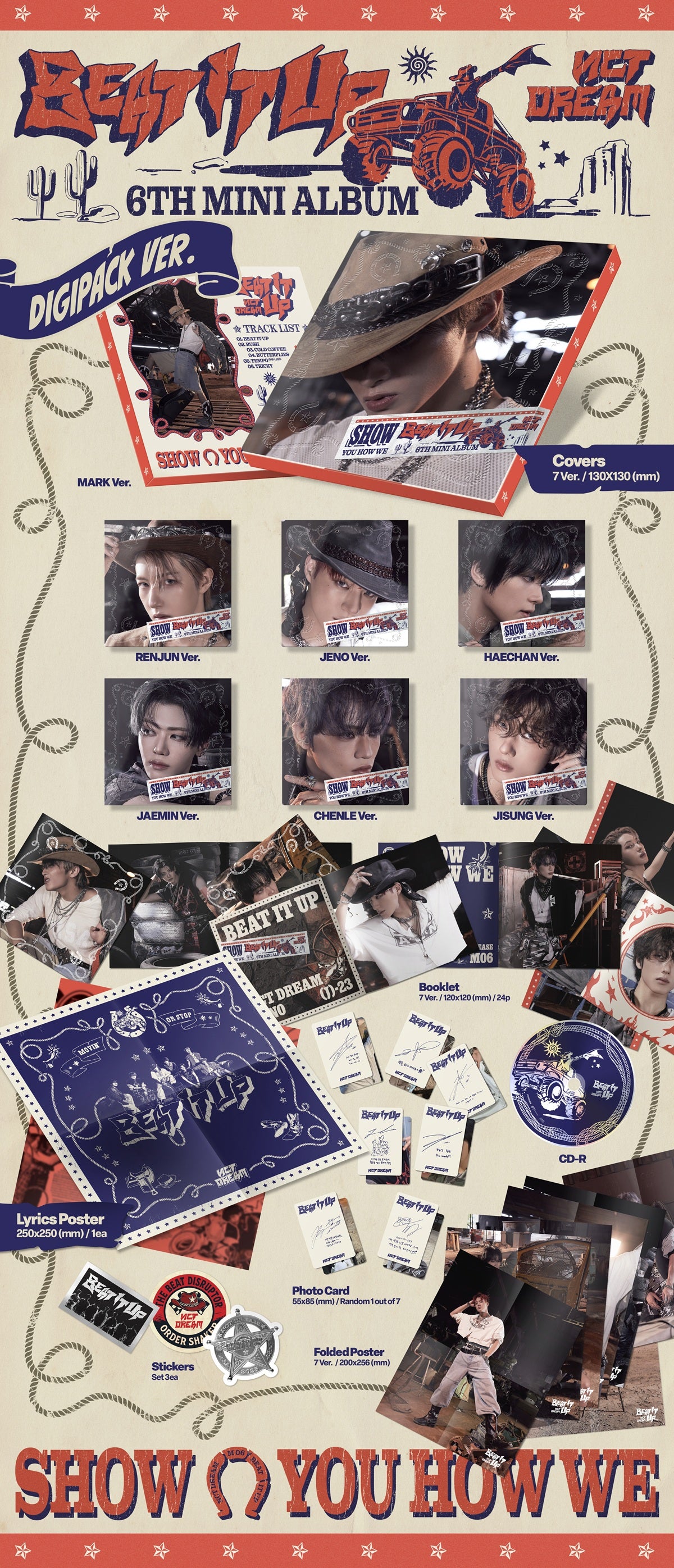 NCT DREAM - 6th mini album [Beat It Up] (Digipack Ver.) (7 TYPES Random)