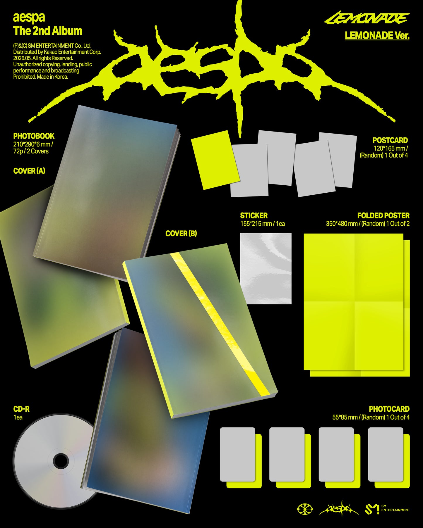 aespa - 2nd Full Album [LEMONADE] (LEMONADE Ver.) (2 types random)