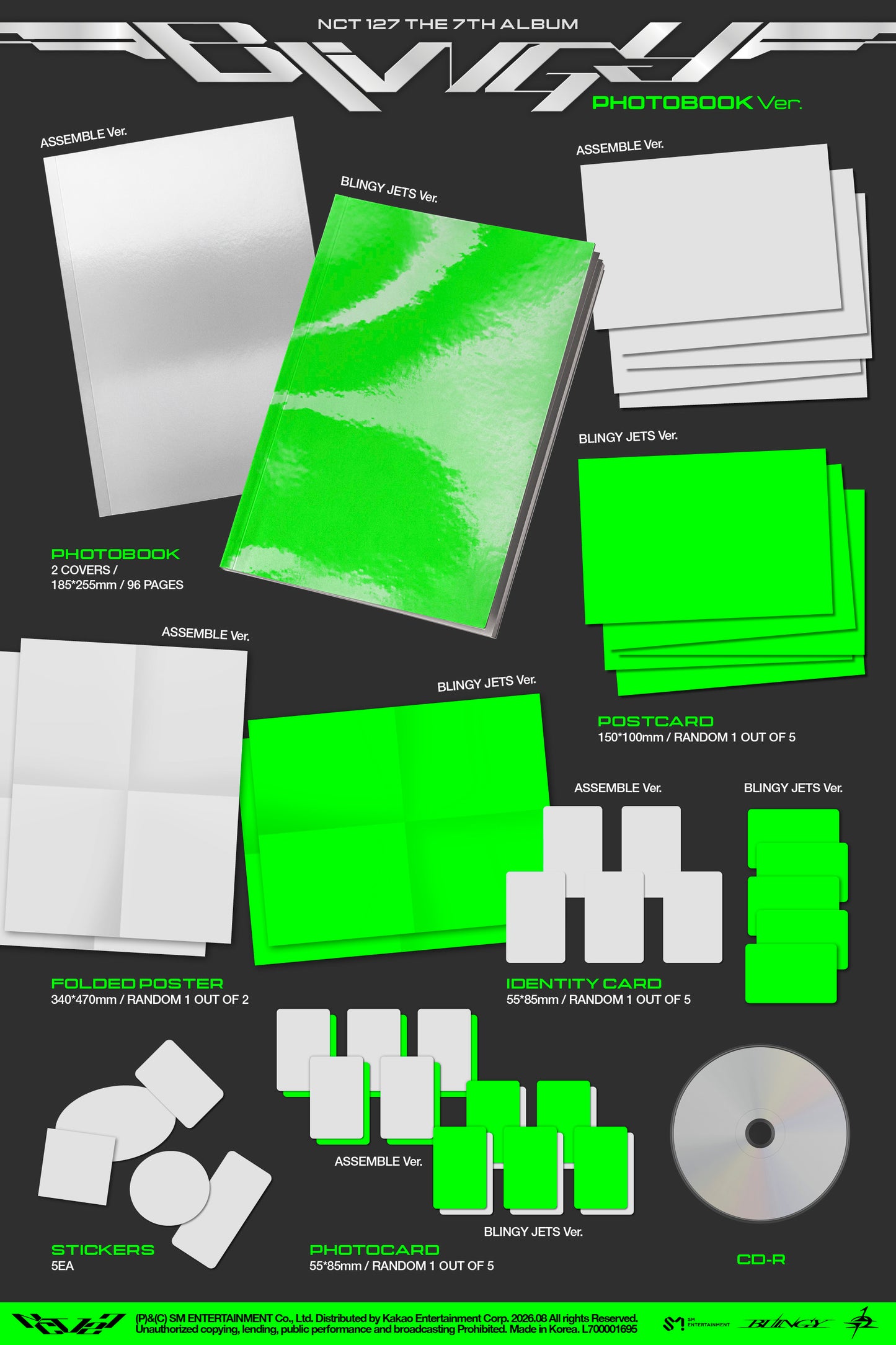 NCT 127 - 7th Full Album [BLINGY] (Photobook Ver.) (2 TYPES Random)