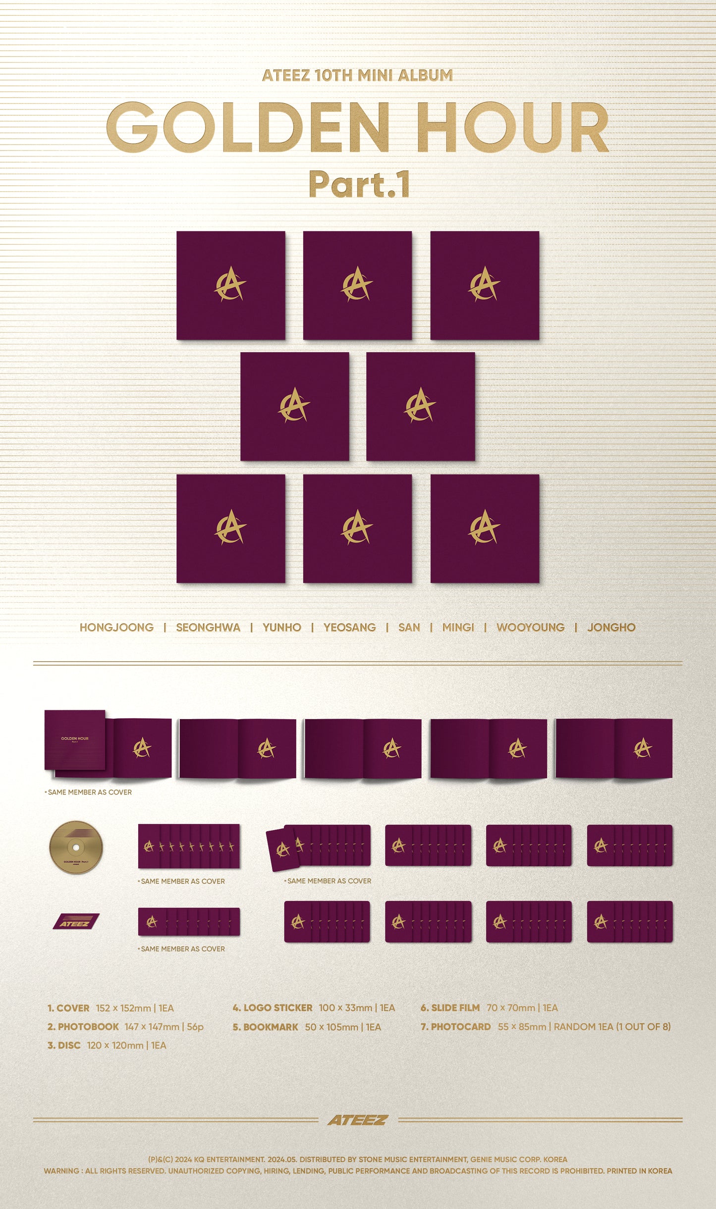ATEEZ - 10TH MINI ALBUM [GOLDEN HOUR : Part.1] (Digipack Ver.)