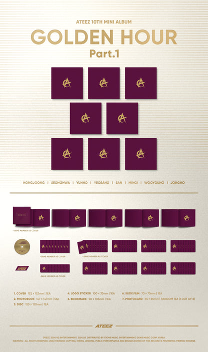 ATEEZ - 10TH MINI ALBUM [GOLDEN HOUR : Part.1] (Digipack Ver.)