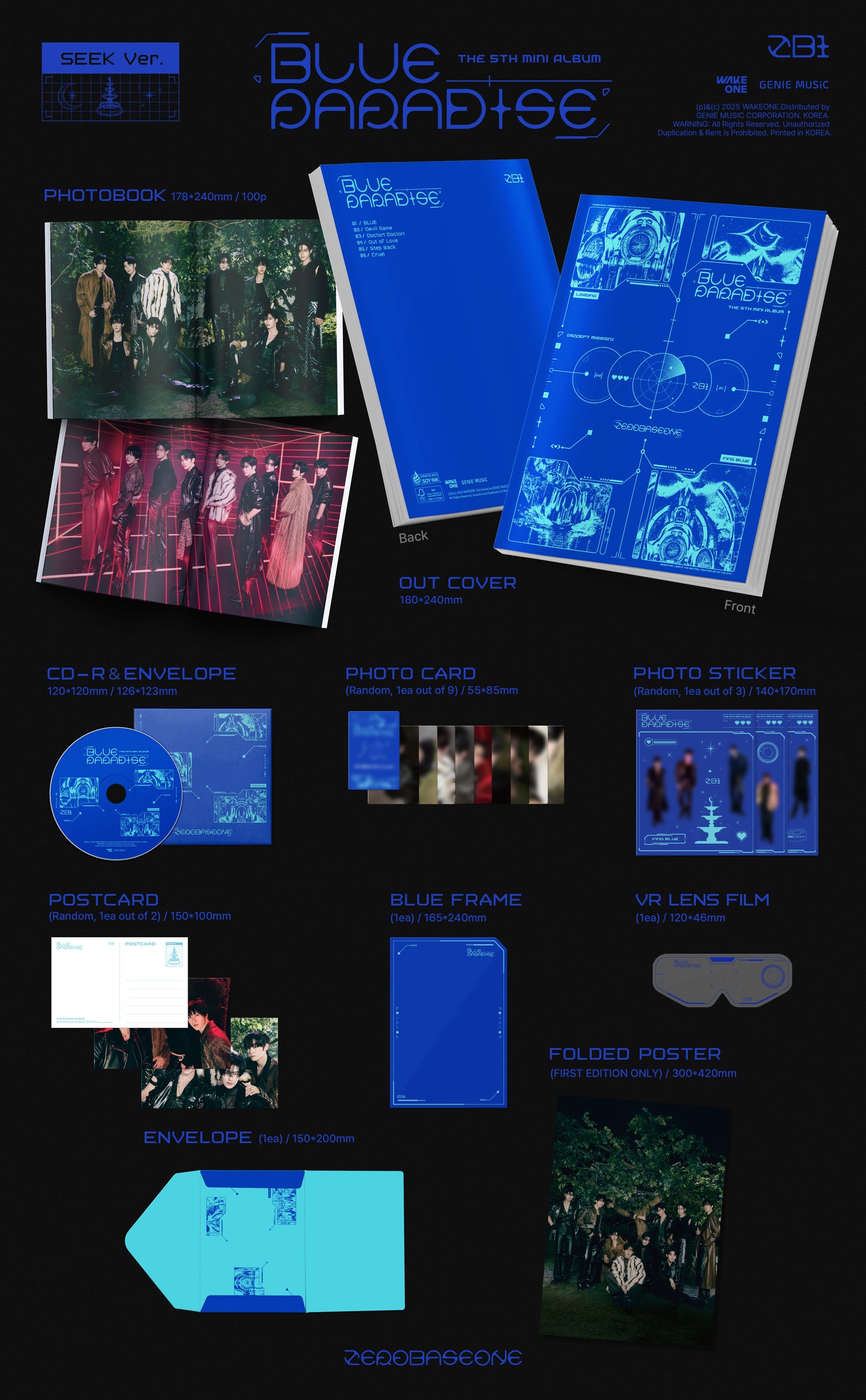 ZEROBASEONE - 5th mini album [BLUE PARADISE] (2 TYPES Random)