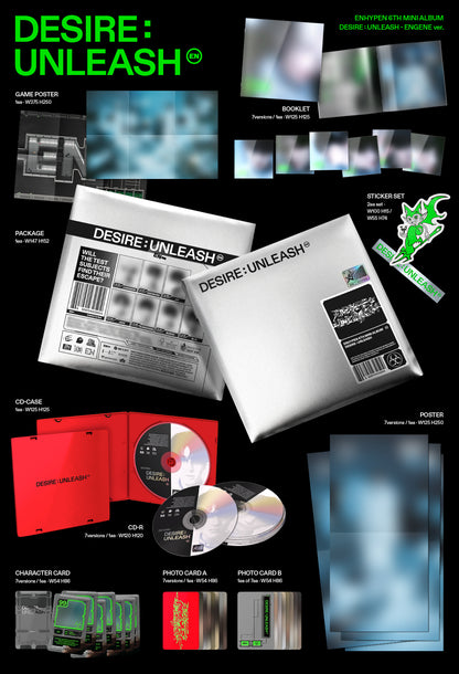 ENHYPEN - 6th mini album [DESIRE : UNLEASH] (ENGENE ver.) (7 TYPES Random)