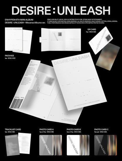 ENHYPEN - 6th mini album [DESIRE : UNLEASH] (Weverse Albums ver.)