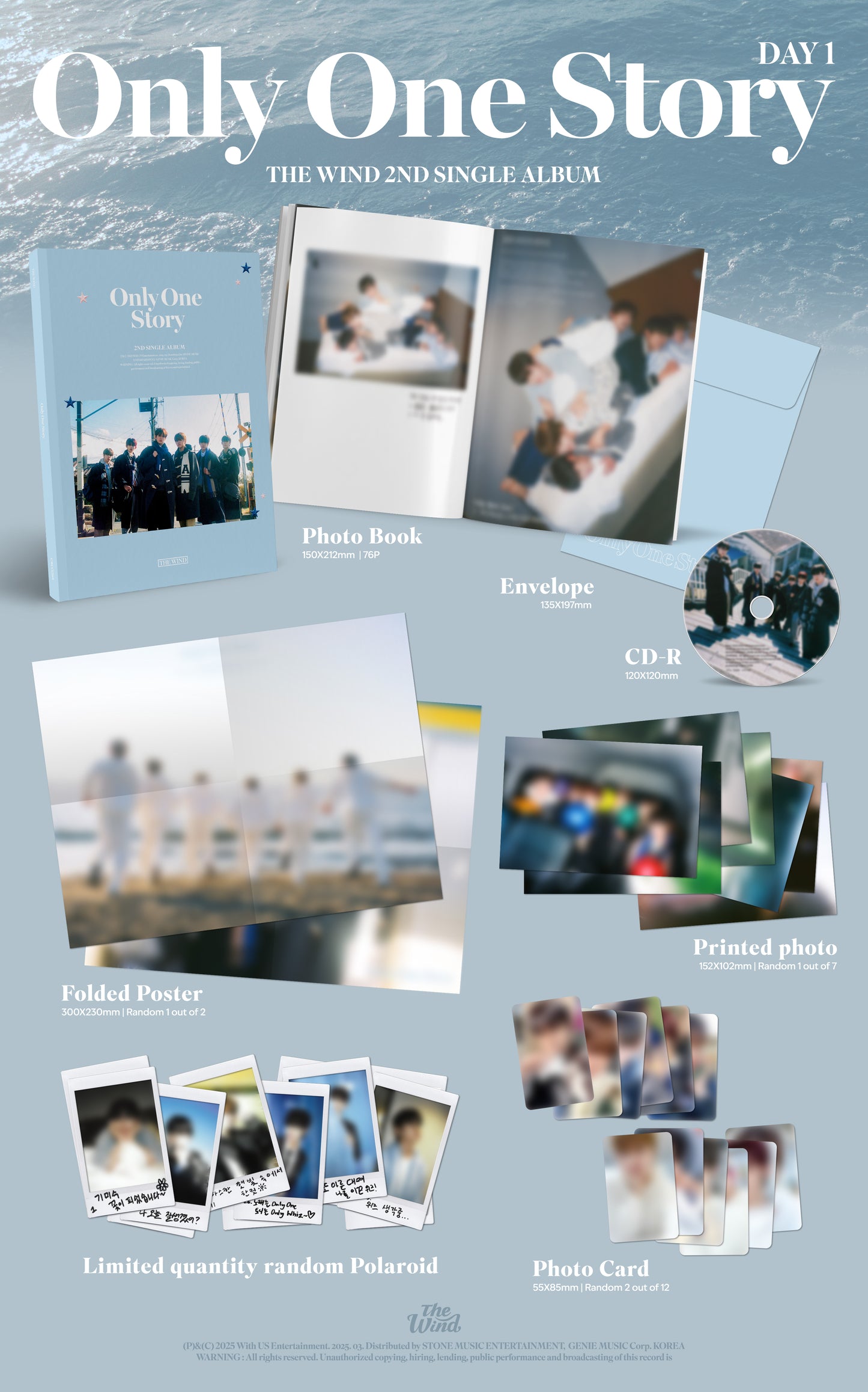 The Wind - 2nd Single Album [Only One Story] (2 TYPES Random)