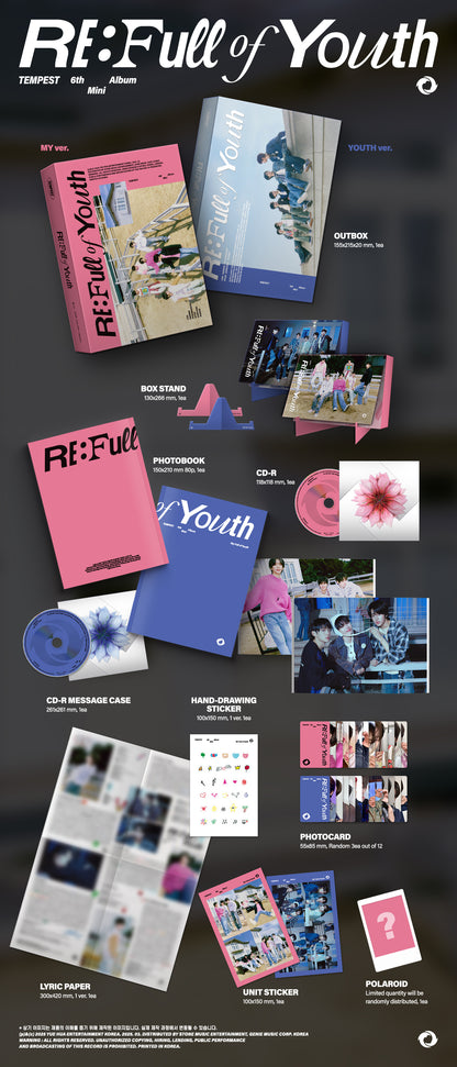 TEMPEST - 6th mini album [RE: Full of Youth] (3 TYPES Random)