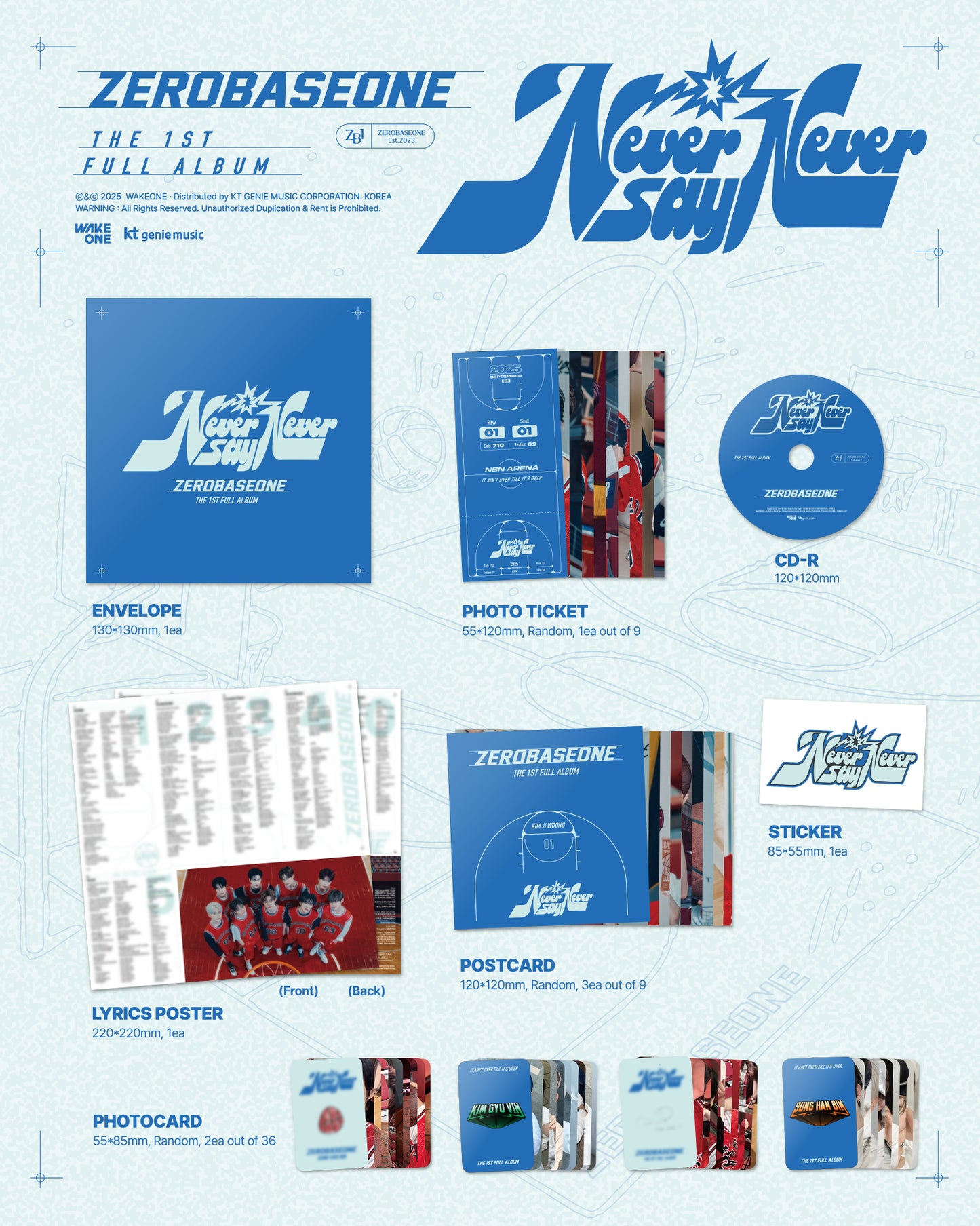 ZEROBASEONE - THE 1ST FULL ALBUM [NEVER SAY NEVER] (SLAM DUNK Ver.)