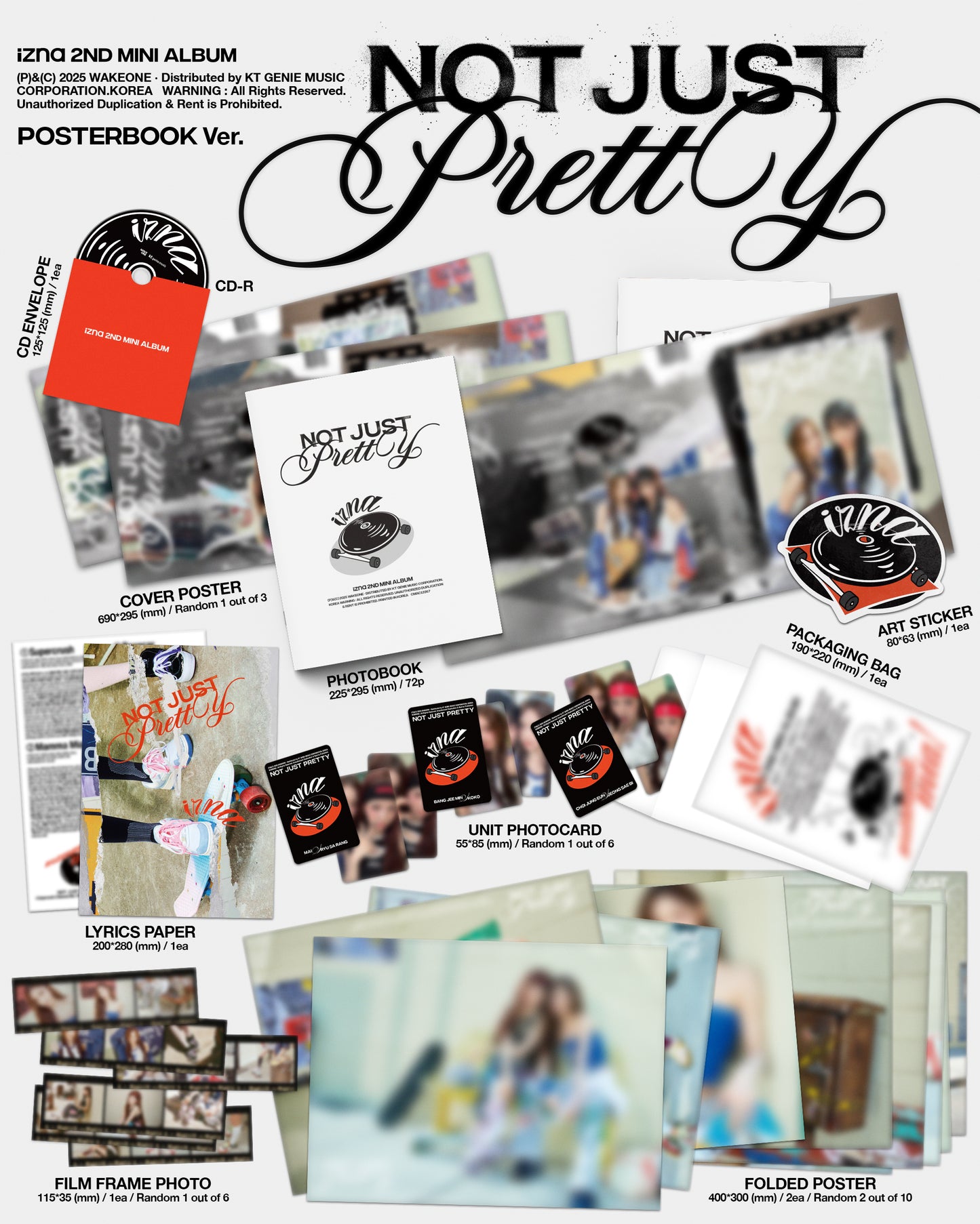 izna - 2nd mini album [Not Just Pretty] (POSTERBOOK Ver.) (3 TYPES Random)