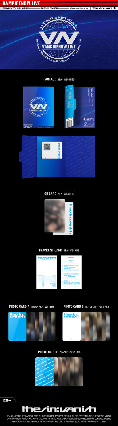 ENHYPEN - 7th mini album 'THE SIN VANISH' (Weverse Albums ver.)