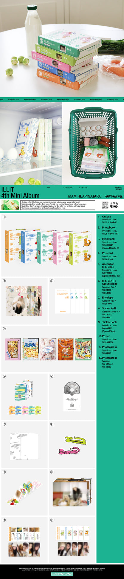 🎁POB AVAILABLE🎁 ILLIT - The 4th mini album [MAMIHLAPINATAPAI] (PAW PAW ver.) (5 TYPES Random)