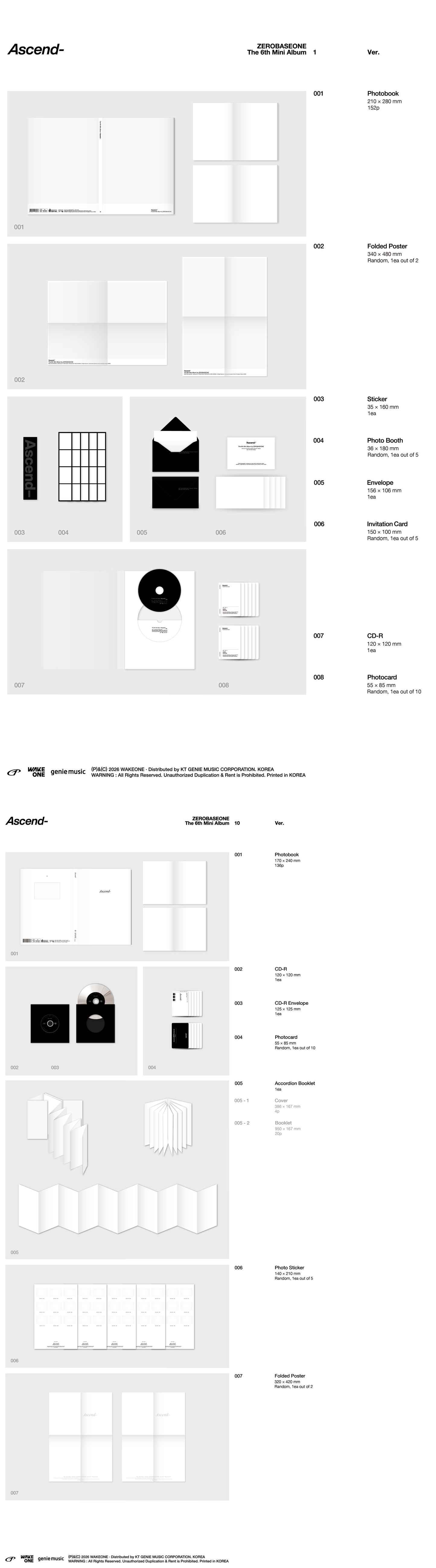 🎁APPLEMUSIC POB🎁 ZEROBASEONE - 6th mini album [Ascend-] (Photobook Ver.) (2 TYPES Random)
