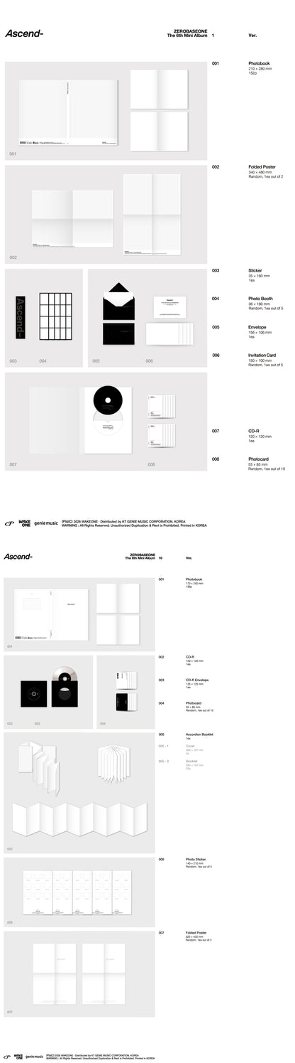 🎁APPLEMUSIC POB🎁 ZEROBASEONE - 6th mini album [Ascend-] (Photobook Ver.) (2 TYPES Random)