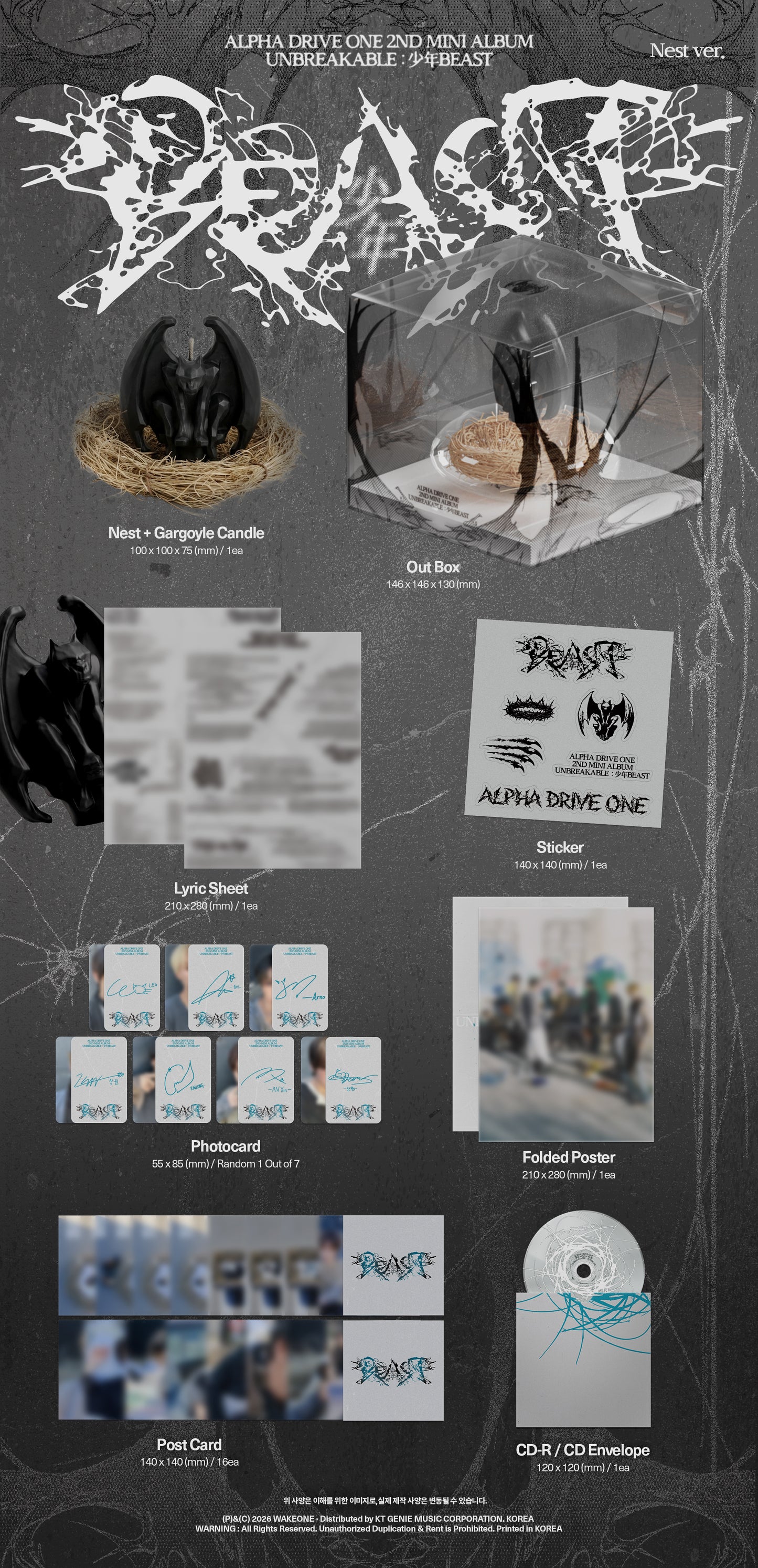 ALPHA DRIVE ONE - 2nd mini album [UNBREAKABLE : 少年BEAST] (Nest Ver.) (Limited Edition)