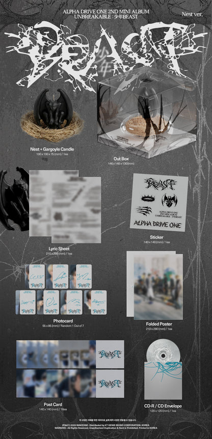 ALPHA DRIVE ONE - 2nd mini album [UNBREAKABLE : 少年BEAST] (Nest Ver.) (Limited Edition)