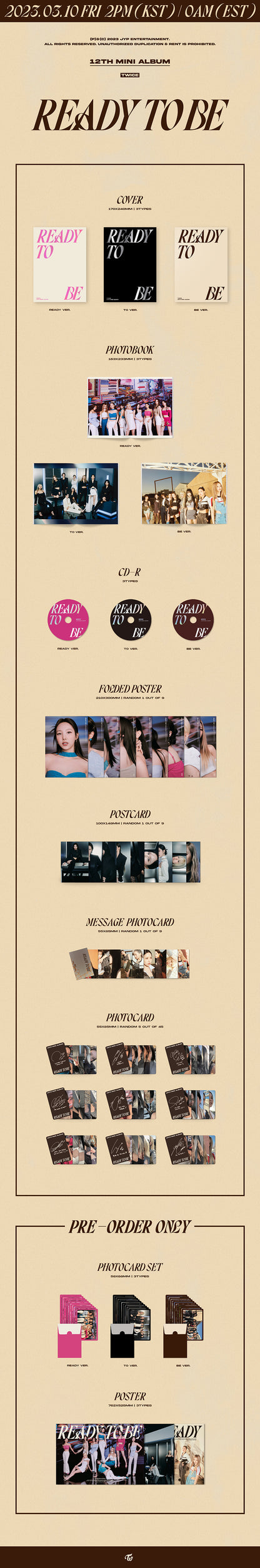 🎁POB AVAILABLE🎁TWICE - 12TH MINI ALBUM [READY TO BE] (Random Ver.)