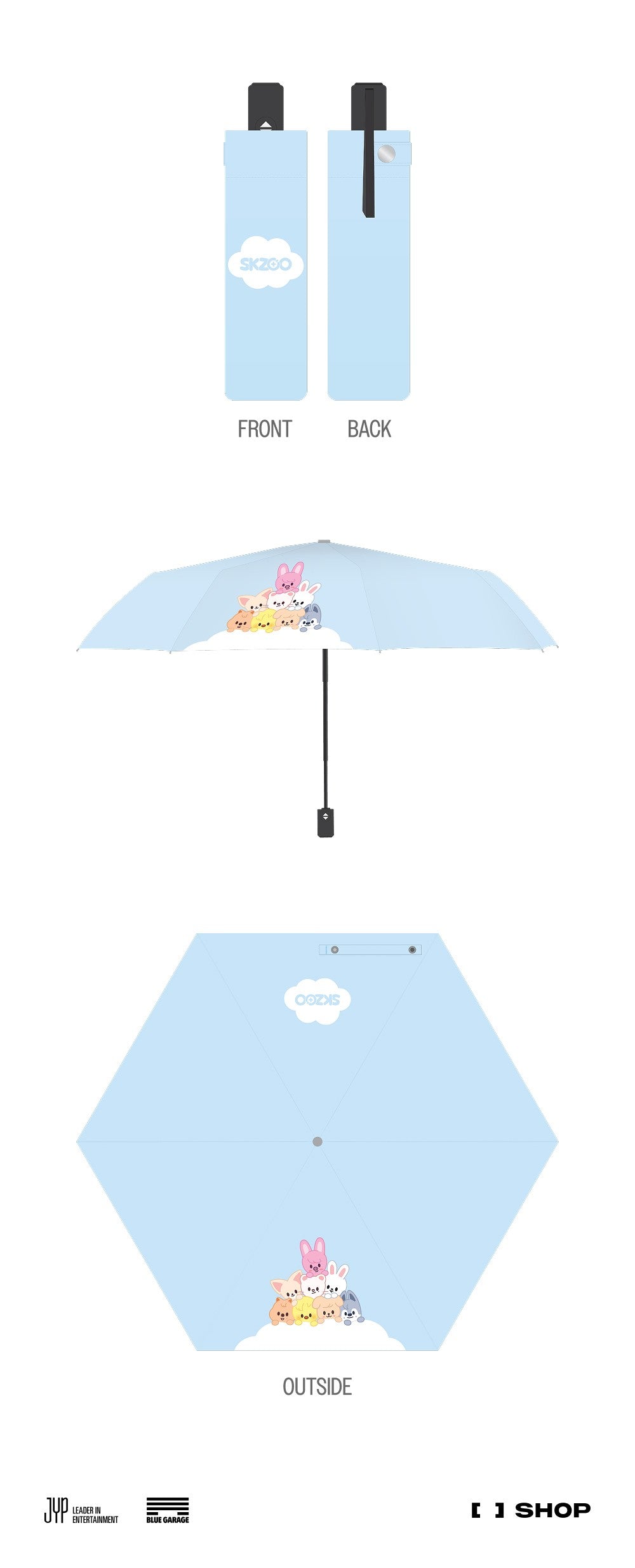 Stray Kids <dominATE : celebrATE> Merch (SKZOO FOLDING SUN UMBRELLA)