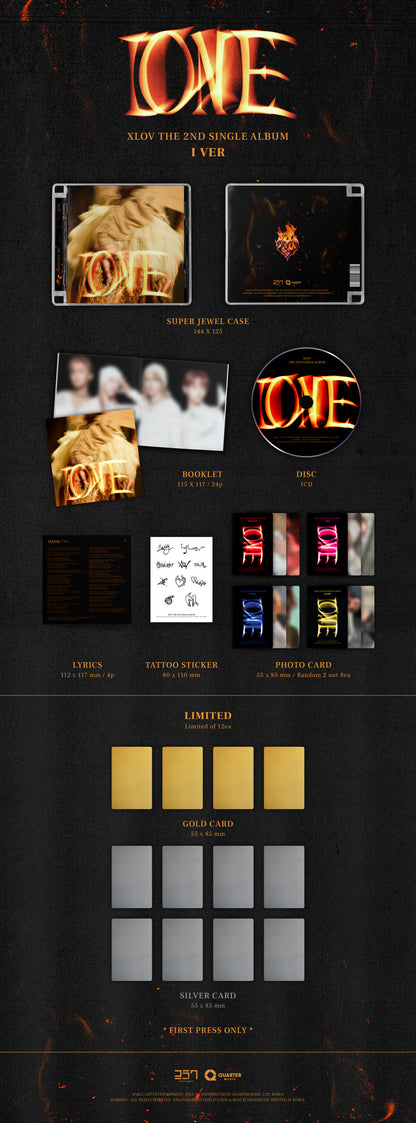 XLOV - 2nd Single Album [I ONE] (2 TYPES Random)