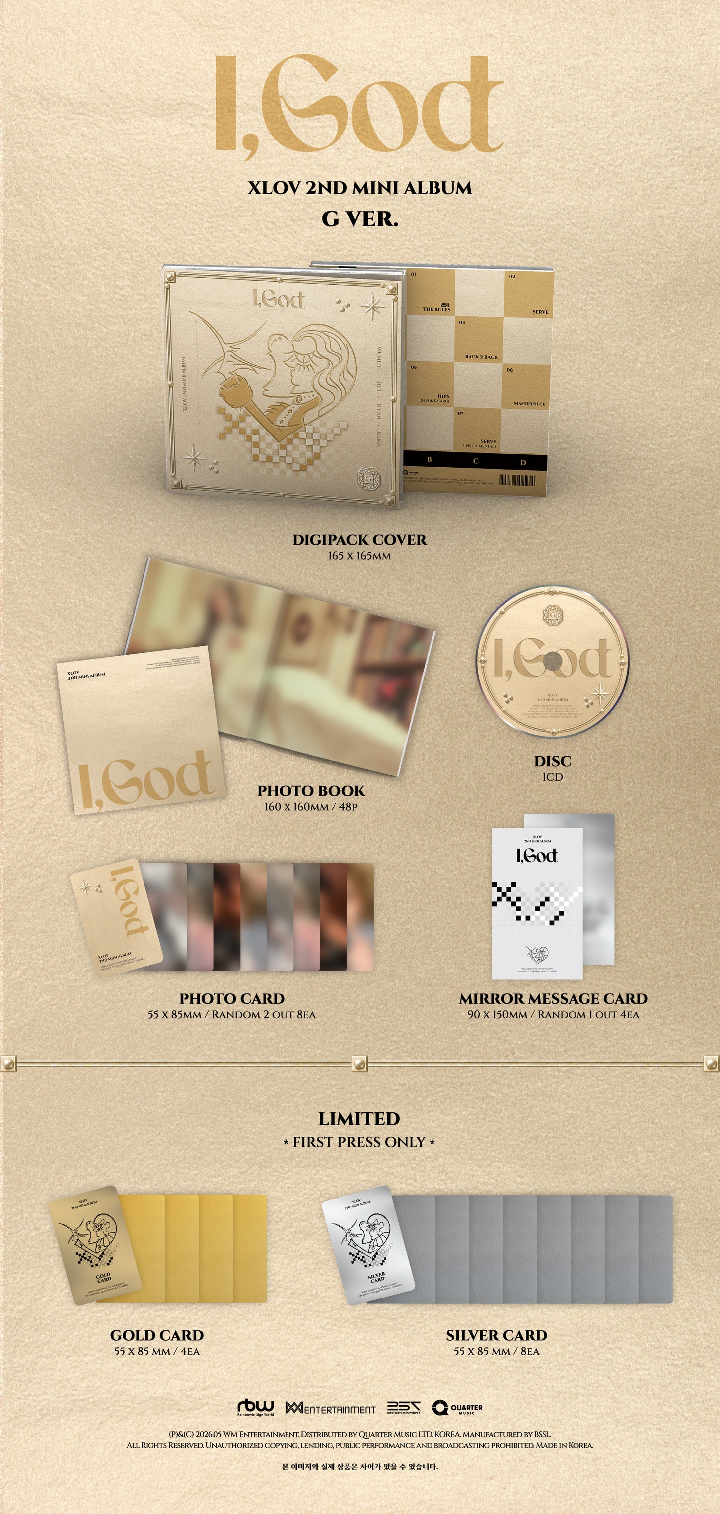 XLOV - 2nd mini album [I,God] (G Ver.)