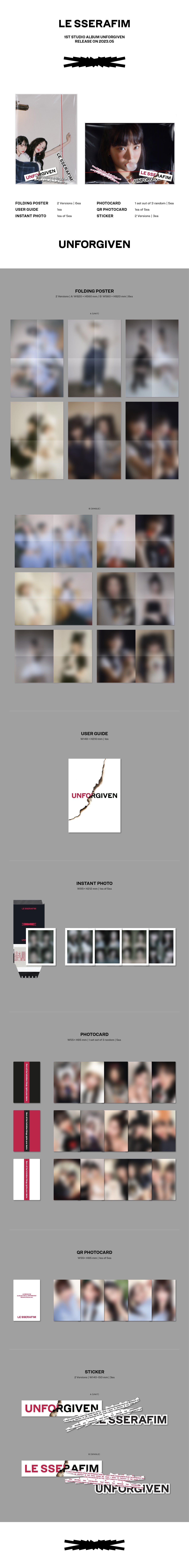 LE SSERAFIM - 1st Studio Album [UNFORGIVEN] (Weverse Ver.) (2 TYPE Random)