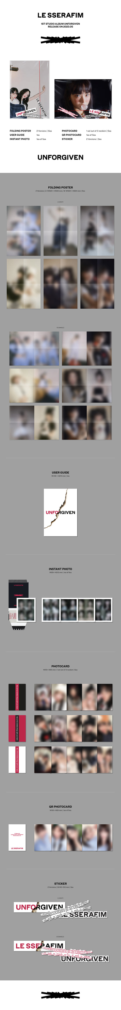 LE SSERAFIM - 1st Studio Album [UNFORGIVEN] (Weverse Ver.) (2 TYPE Random)