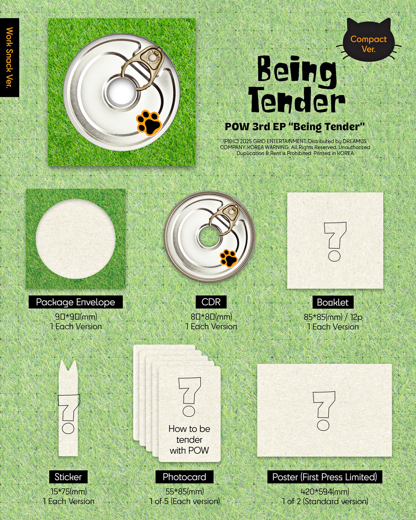 POW - 3rd mini album [Being Tender] (Compact Ver.) (2 TYPES Random)