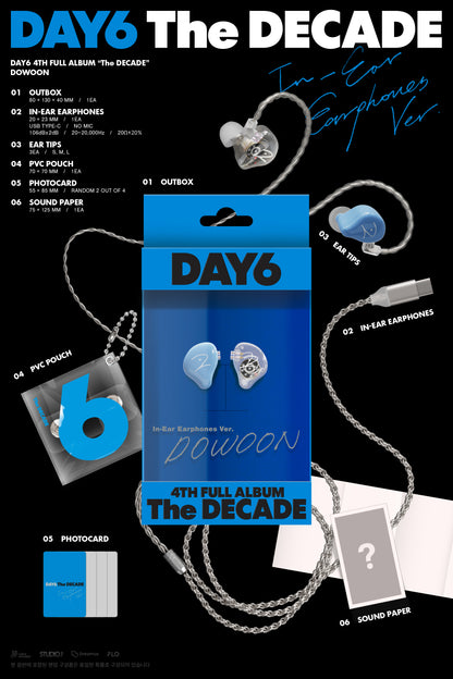 DAY6 - 4th Full Album [The DECADE] (IN-EAR EARPHONES ver.) (4 TYPES Random)