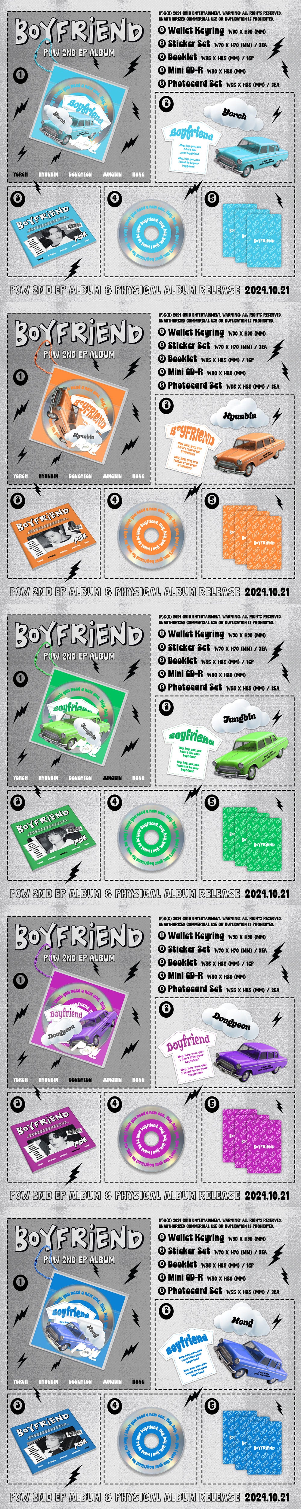 POW - 2nd Mini Album [Boyfriend] (5 TYPE Random)