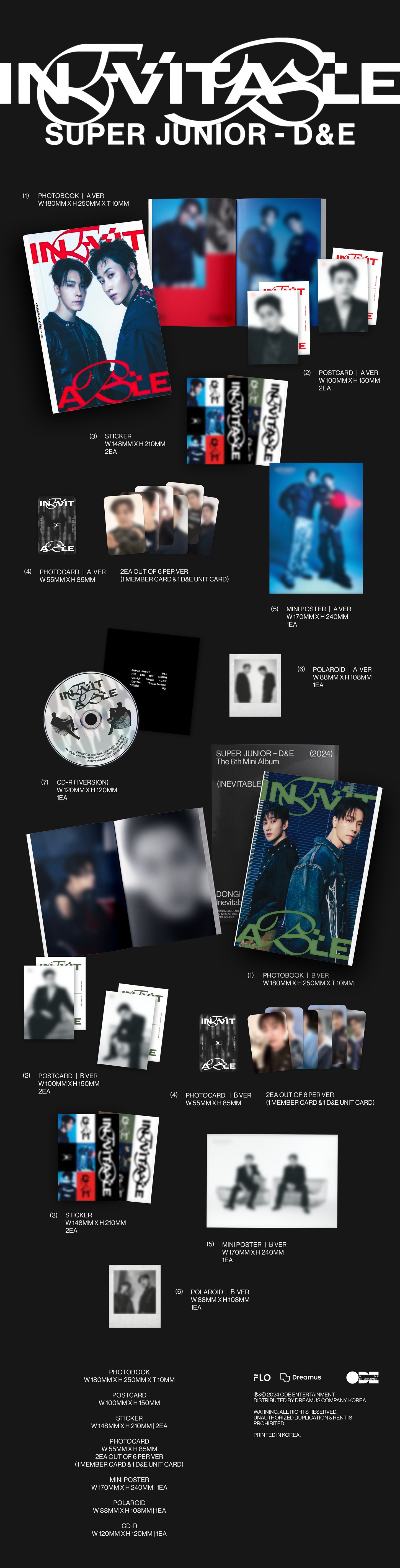 SUPER JUNIOR D&E - 6th Mini Album [INEVITABLE] (2 TYPE Random)