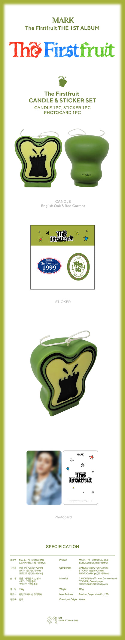 NCT MARK - The Firstfruit CANDLE + STICKER SET