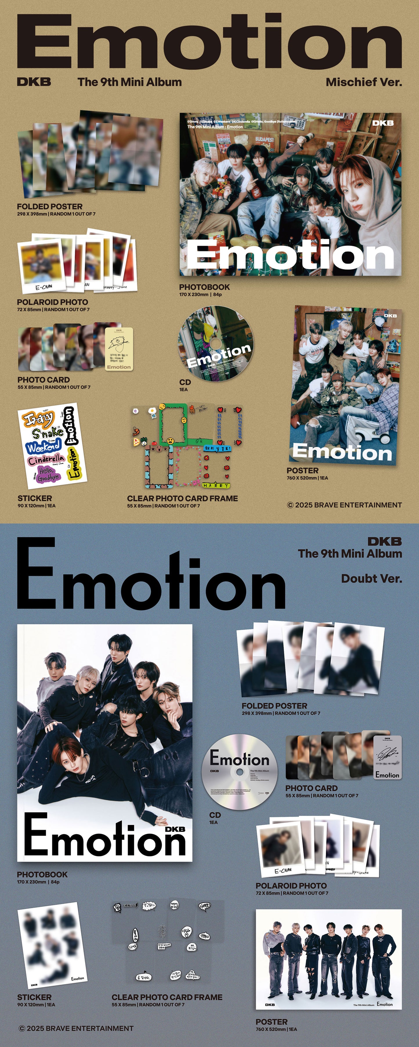 DKB - 9th mini album [Emotion] (2 TYPES Random)