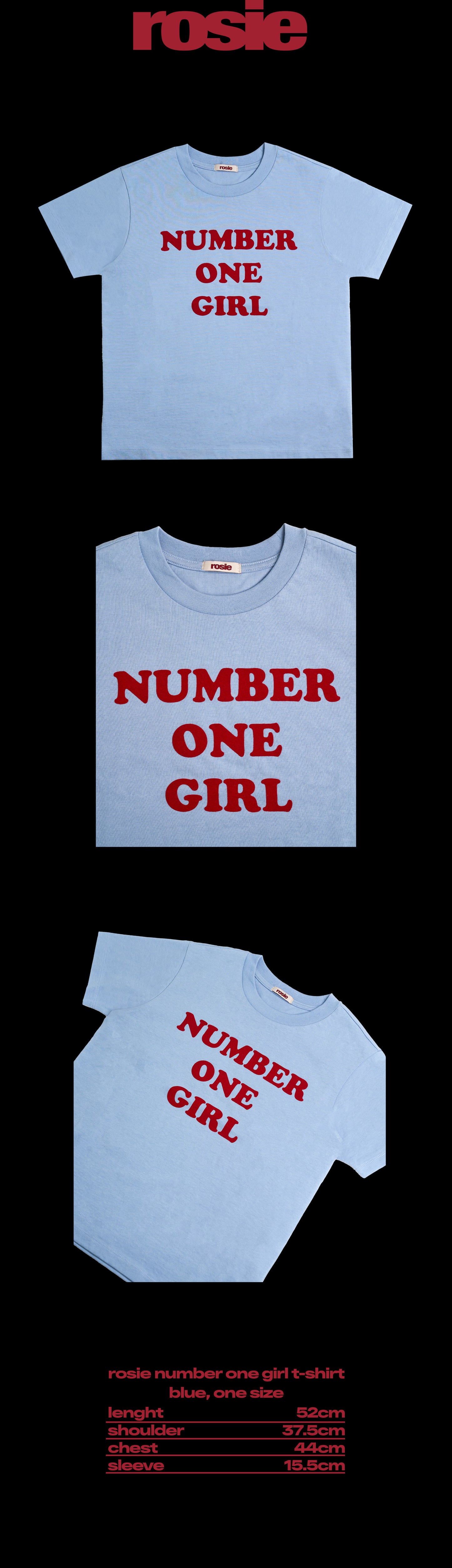 ROSÉ (BLACKPINK) - OFFICIAL MD [ROSIE] NUMBER ONE GIRL T-SHIRT (BLUE Ver.)