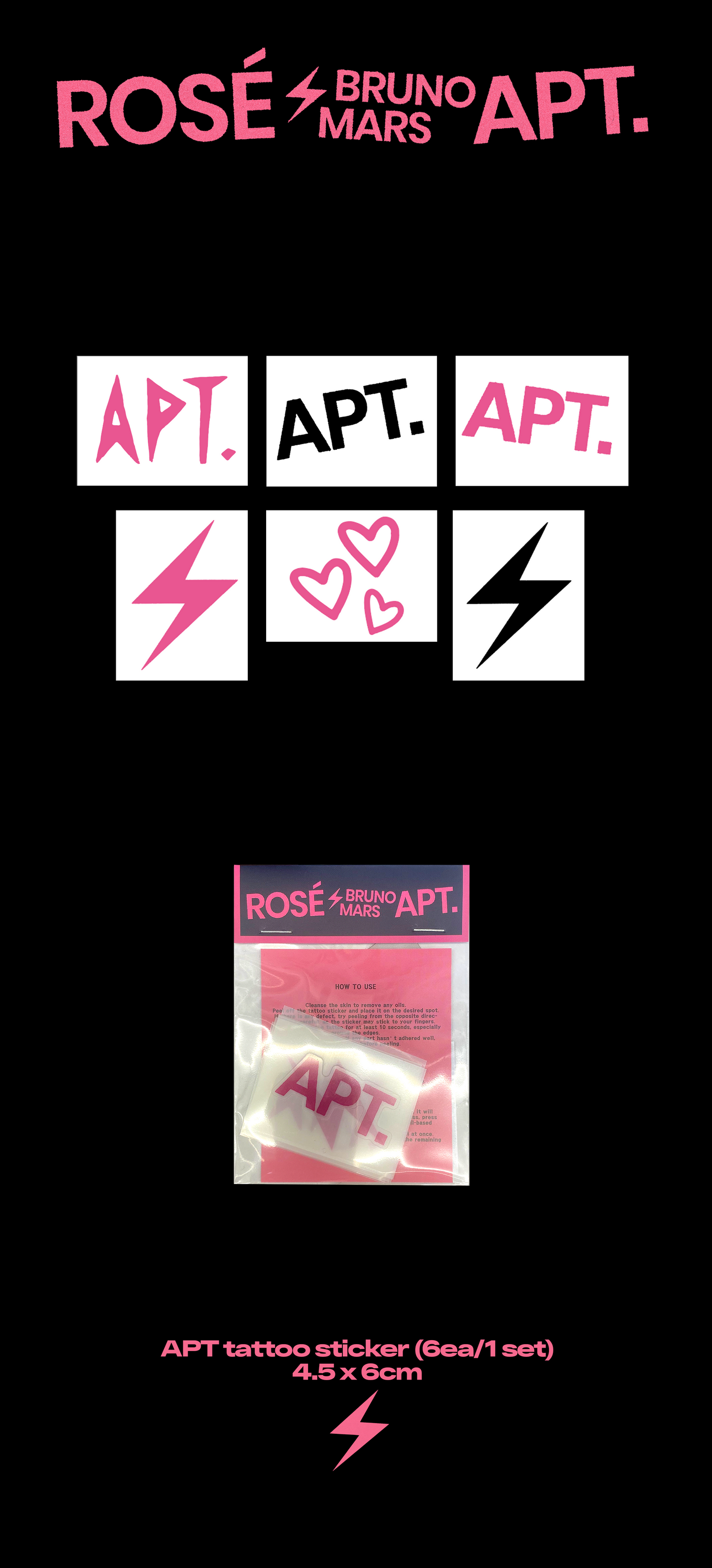 ROSÉ (BLACKPINK) - OFFICIAL MD [ROSIE] APT TATTOO STICKER SET