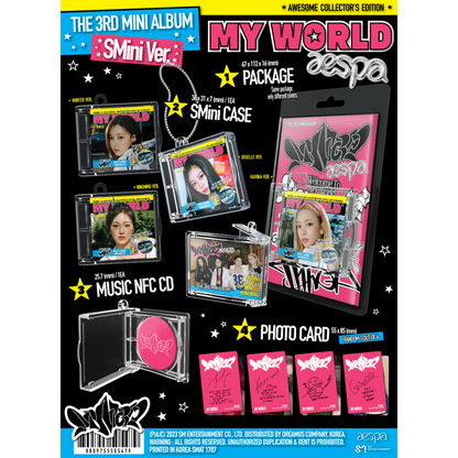 aespa The 3rd Mini Album [MY WORLD] (SMini Ver.) (Random Ver.)