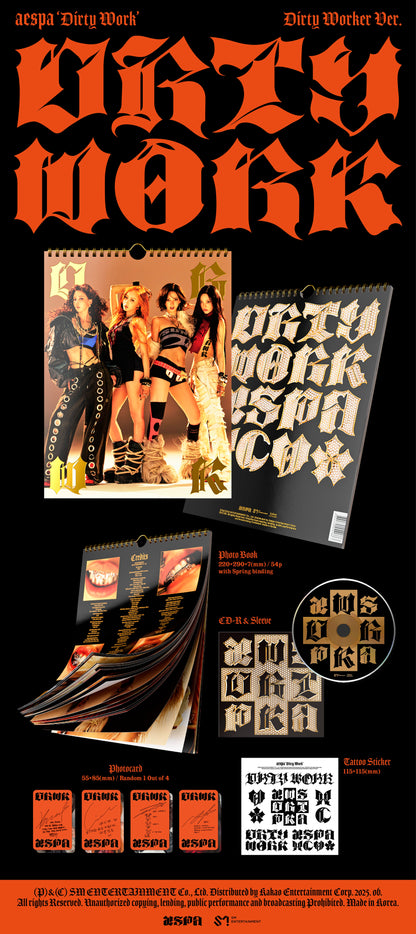 🎁BENEFIT AVAILABLE 🎁 aespa - Single Album [Dirty Work] (Dirty Worker Ver.)