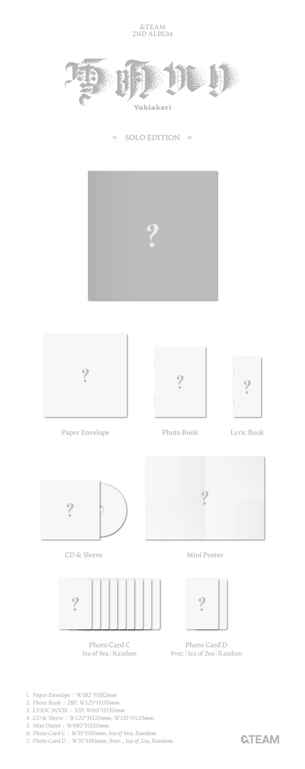 [JP] &TEAM - Japan 2nd Full Album [Yukiakari] - SOLO EDITION