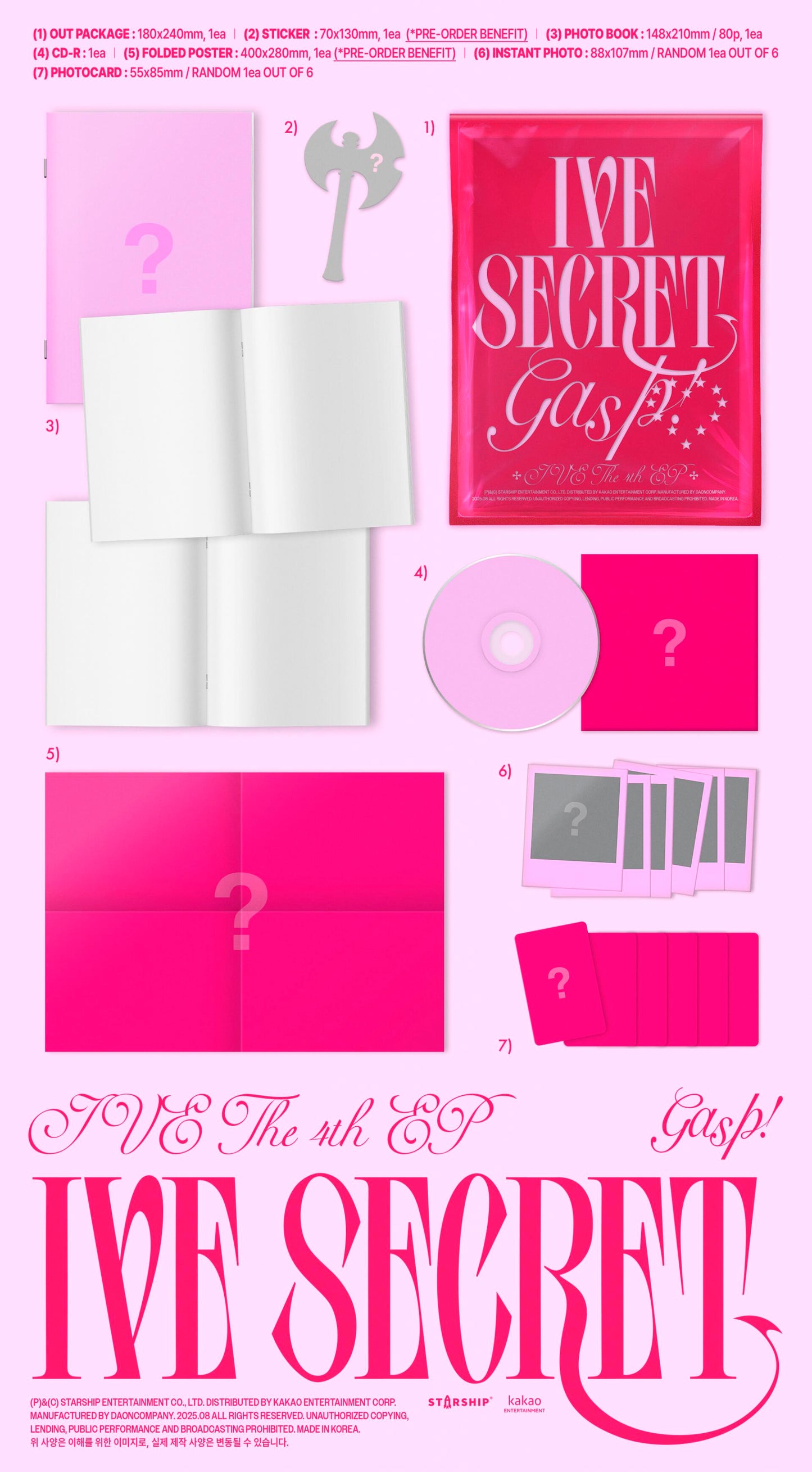IVE - 4th mini album [IVE SECRET] (3 TYPES Random)