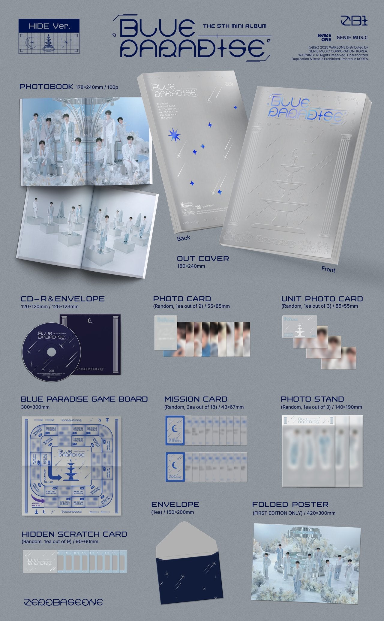 ZEROBASEONE - 5th mini album [BLUE PARADISE] (2 TYPES Random)
