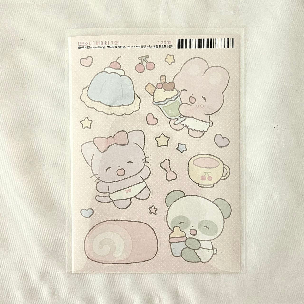Cat Bunny Panda sticker sheet