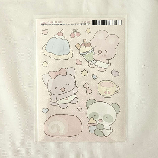 Cat Bunny Panda sticker sheet